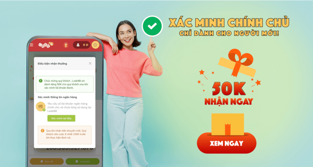 Xác minh tài khoản chính chủ để nhận thưởng từ hệ thống